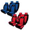 SEAT COVER ATTACK BLACK BLUE FULL SET INC HEAD RES