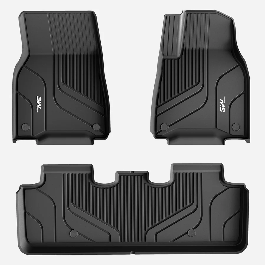 3W Custom All Weather Car Mats for Tesla Model Y 1st & 2nd Row MAT (2020-2024)