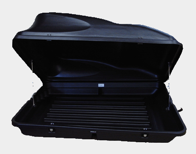 Auto Plas 415 litre 430 mm x 1350 mm twin push in slam lock BLACK Roof Box