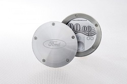 Ford Twist Off Back Tax Disc Holder - Silver with Ford logo