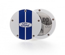Ford Logo White Tax Disc Holder Blue Stripe Logo