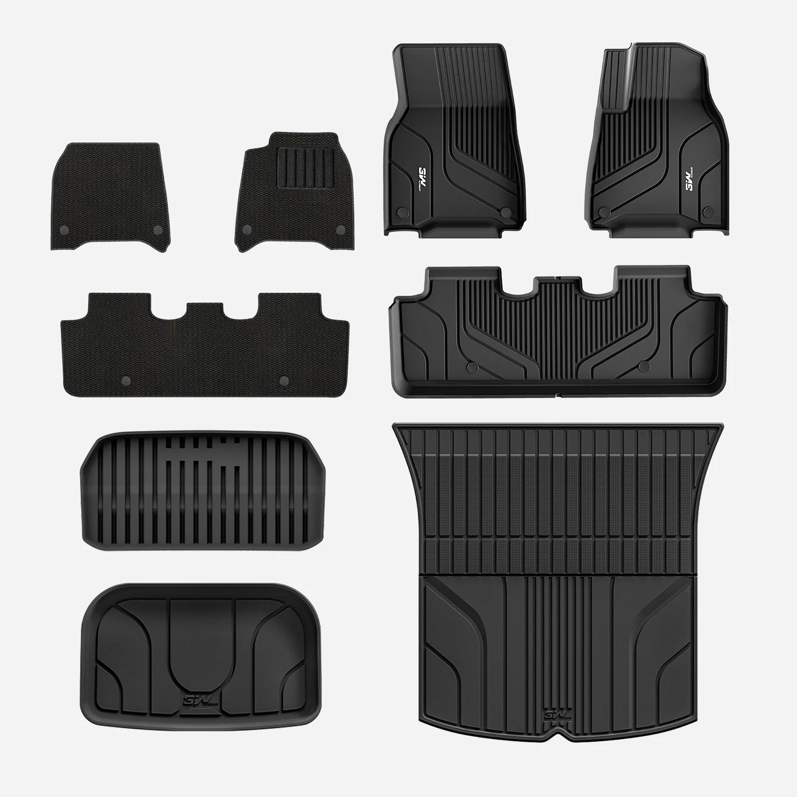 Custom Car Floor Mats All Weather Boot Liners, Storage Liner and Double Layer Carpeted Floor Liners for Tesla Model Y (2021-2024) 