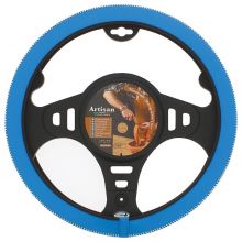 Italian Hand Made ARTISAN Soft Leather Car Steering Wheel Cover - Blue